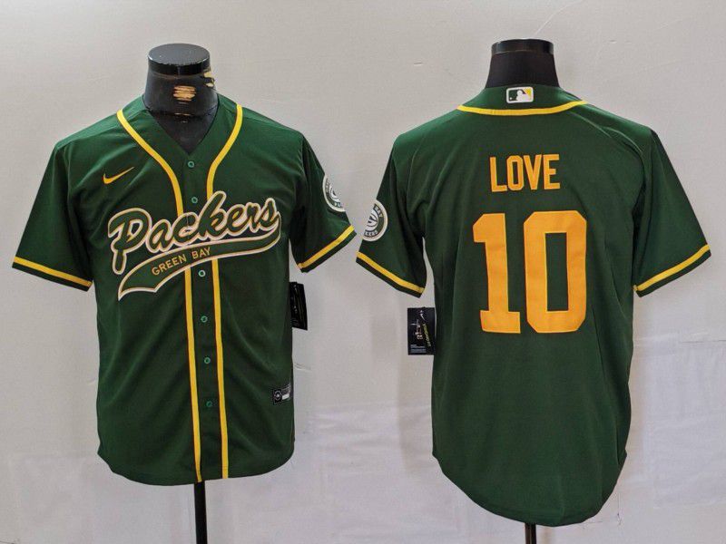 Men Green Bay Packers #10 Love Green Joint Name 2024 Nike Limited NFL Jersey style 703->green bay packers->NFL Jersey
